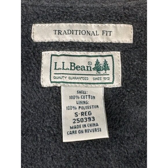 LL Bean Fleece Lined Flannel Shirt Men’s Small Reg Traditional Fit Red Plaid - Picture 7 of 15